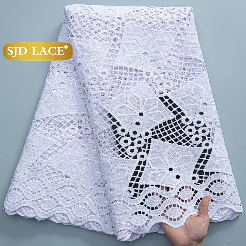 SJD African Guipure Cord Lace Fabric For Women Dresses