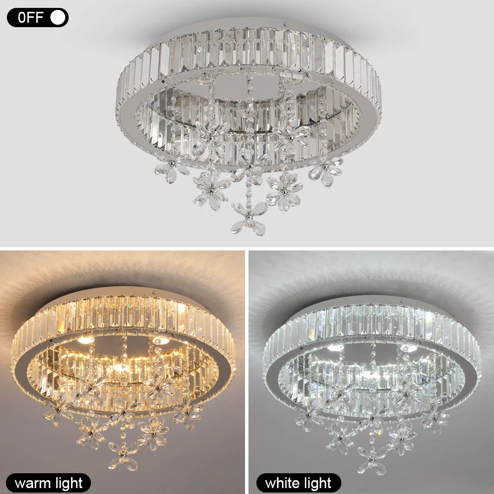 VETRULUS Crystal LED Ceiling Lamp Modern Chandelier Pendant Light