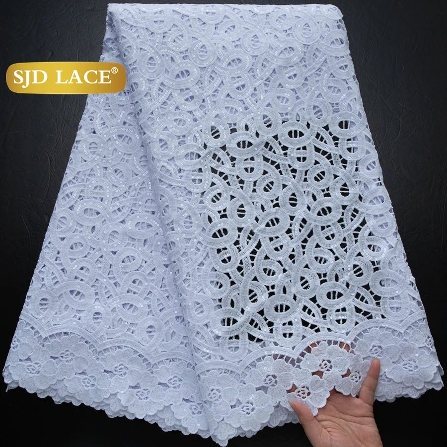 SJD African Guipure Cord Lace Fabric For Women Dresses