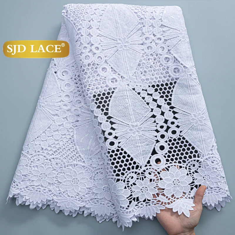 SJD African Guipure Cord Lace Fabric For Women Dresses