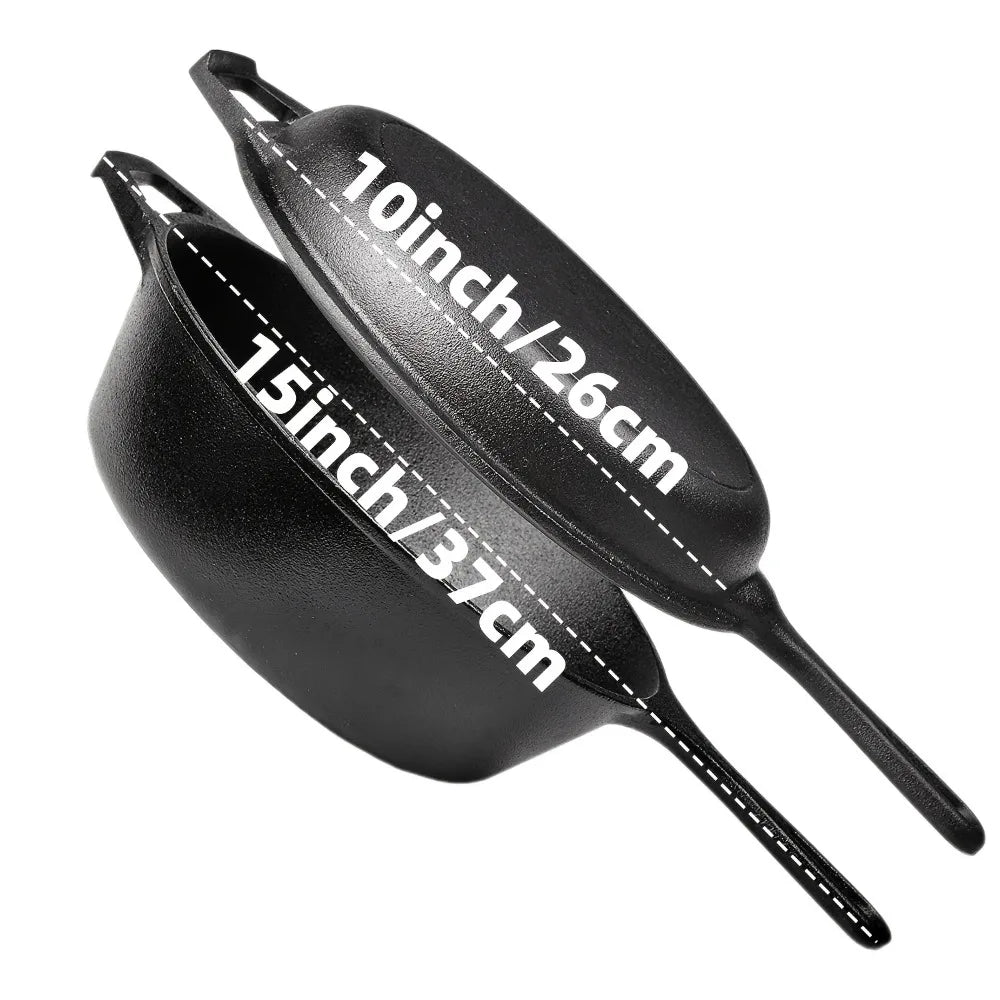 AEDG Cast Iron Skillet Set 3 Piece Preseasoned Pans