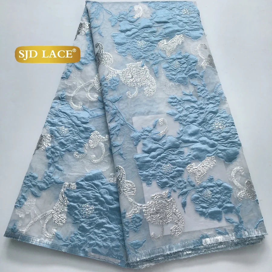 SJD LACA Nigerian Brocade Lace Damask Fabric For Women Dresses