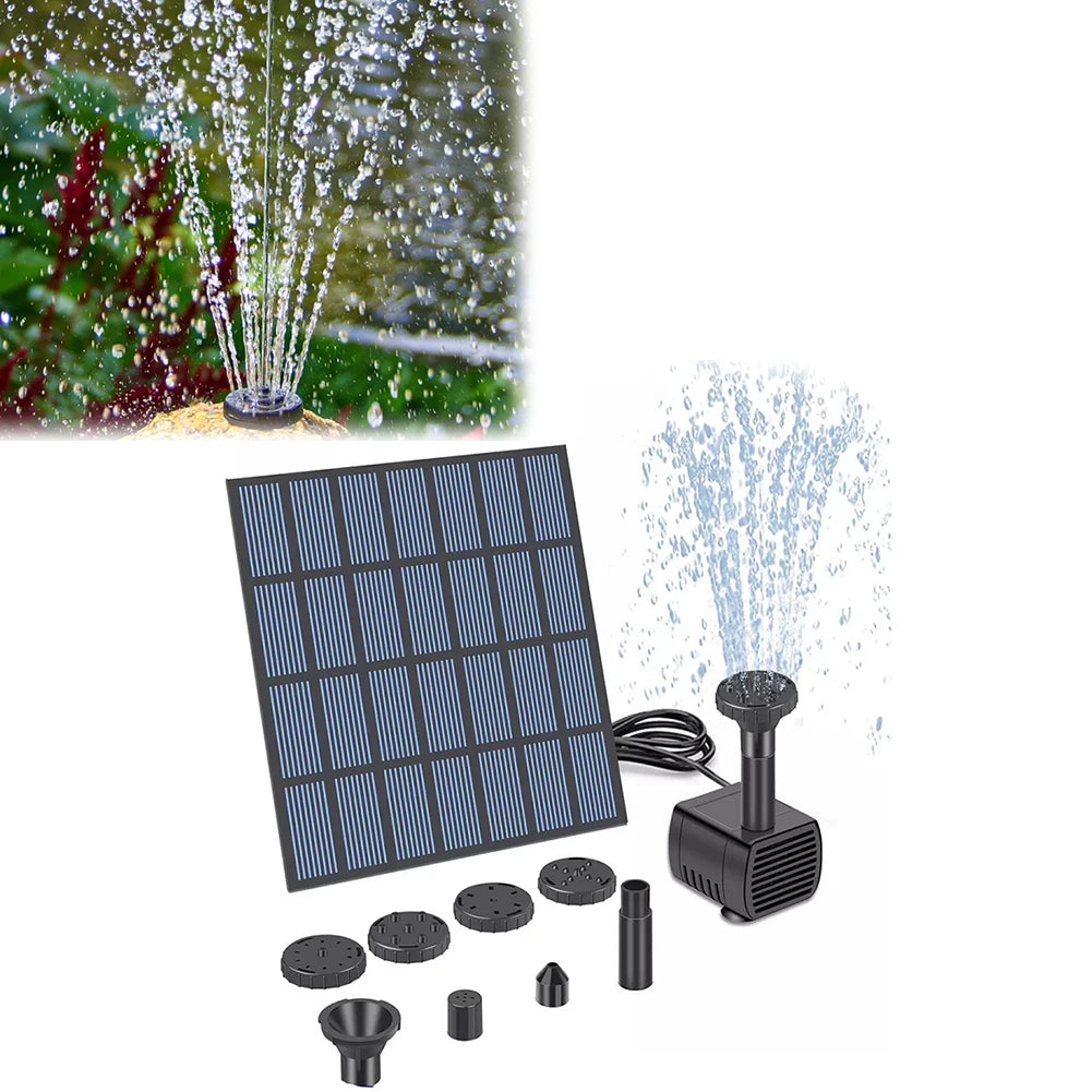 Hosport Solar Fountain Pond Pump Kit With Nozzles Bird Bath