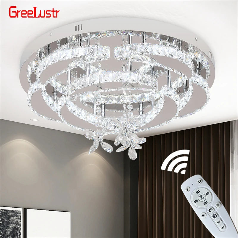 GreeLustr Crystal LED Ceiling Chandelier For Living Dining Room