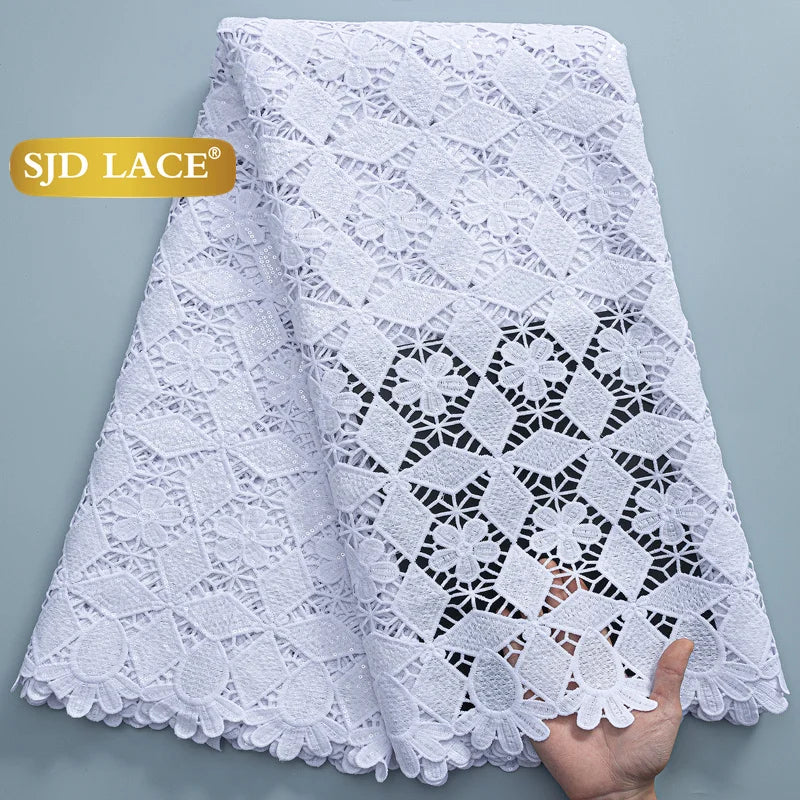 SJD African Guipure Cord Lace Fabric For Women Dresses