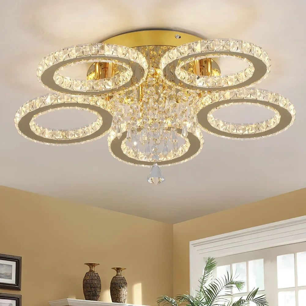 VETRULUS Modern LED Crystal Ceiling Chandelier