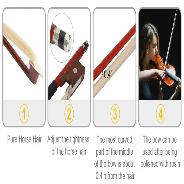 Solid Wood Violin Set With Case Bow Rosin For Beginners