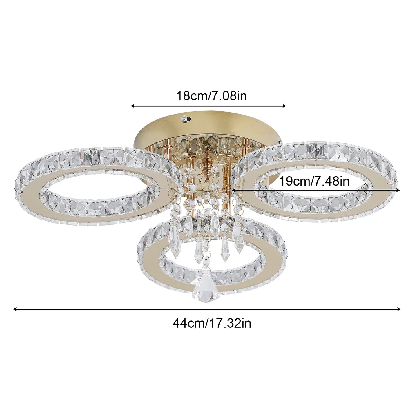 VETRULUS Modern LED Crystal Ceiling Chandelier