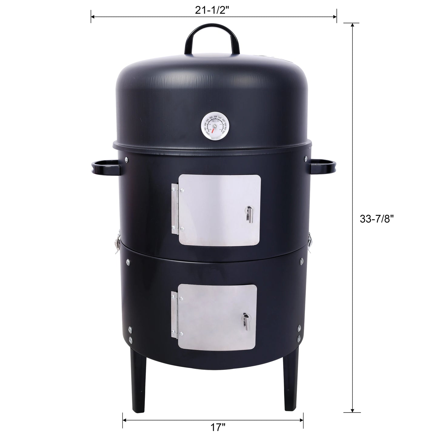 NONE Steel Charcoal Smoker Heavy Duty Round BBQ Grill