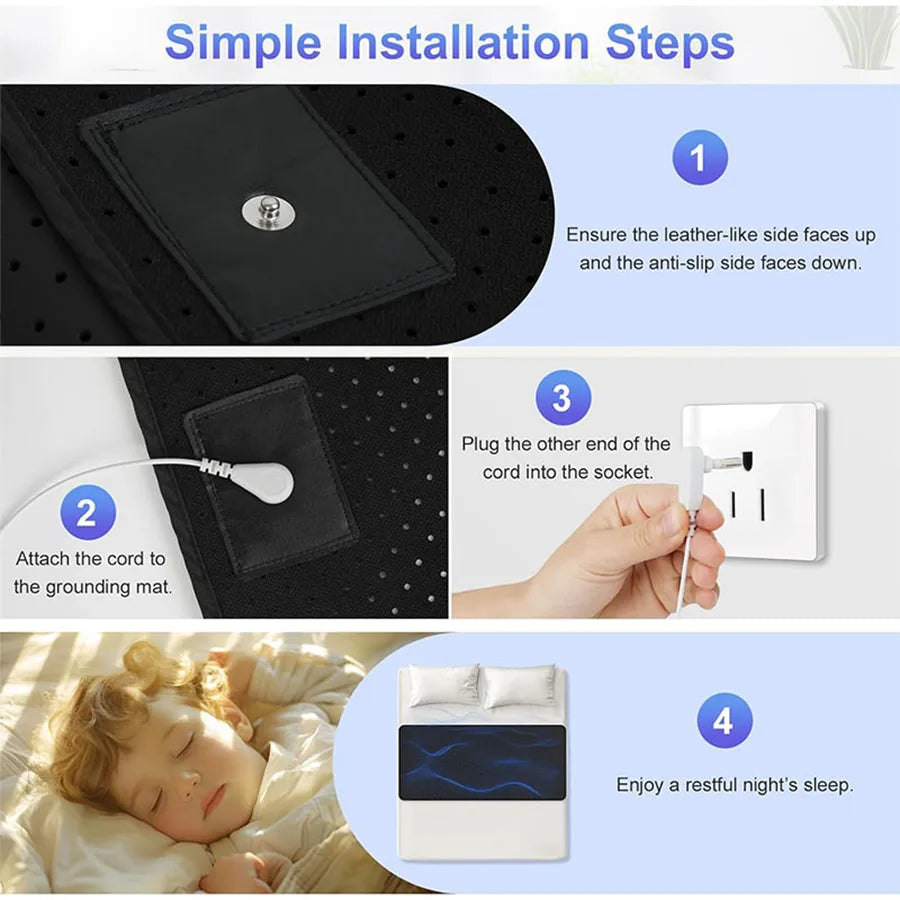 Bed Grounding Pad With Grounding Wire For Sleep Comfort