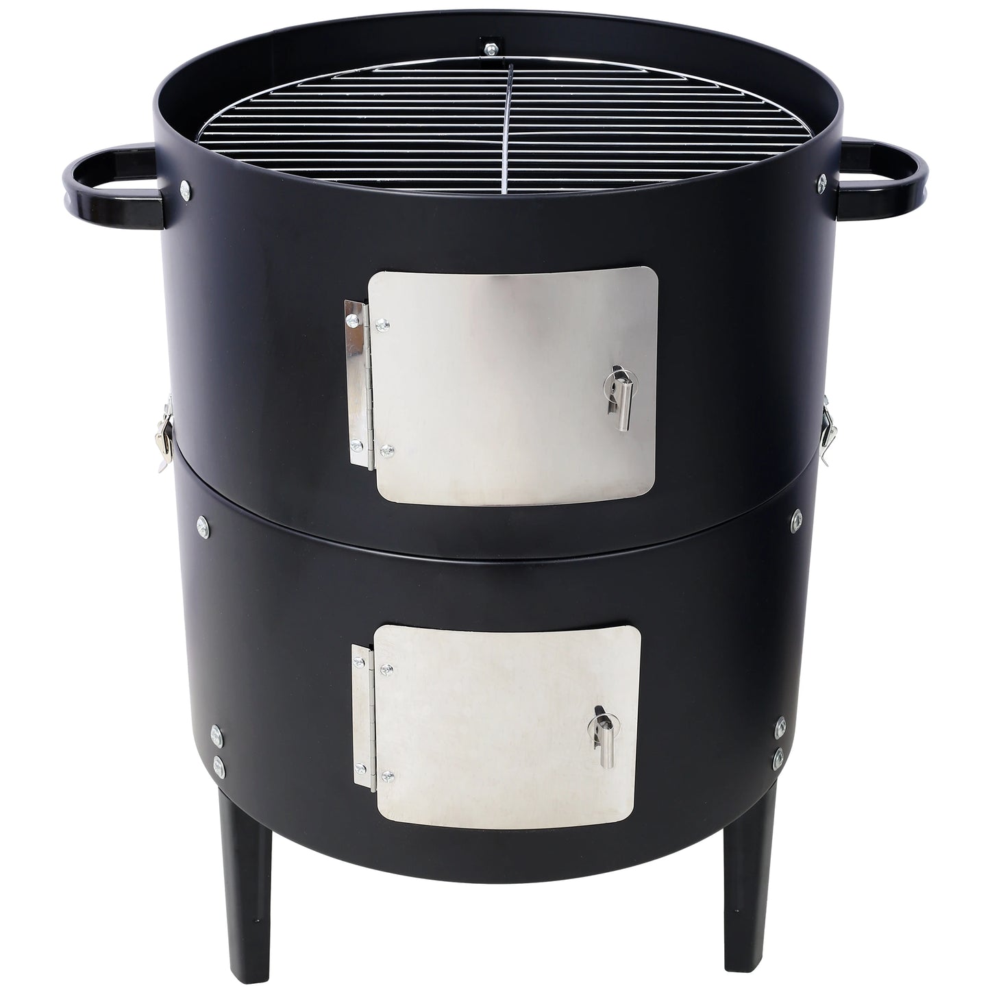 NONE Steel Charcoal Smoker Heavy Duty Round BBQ Grill