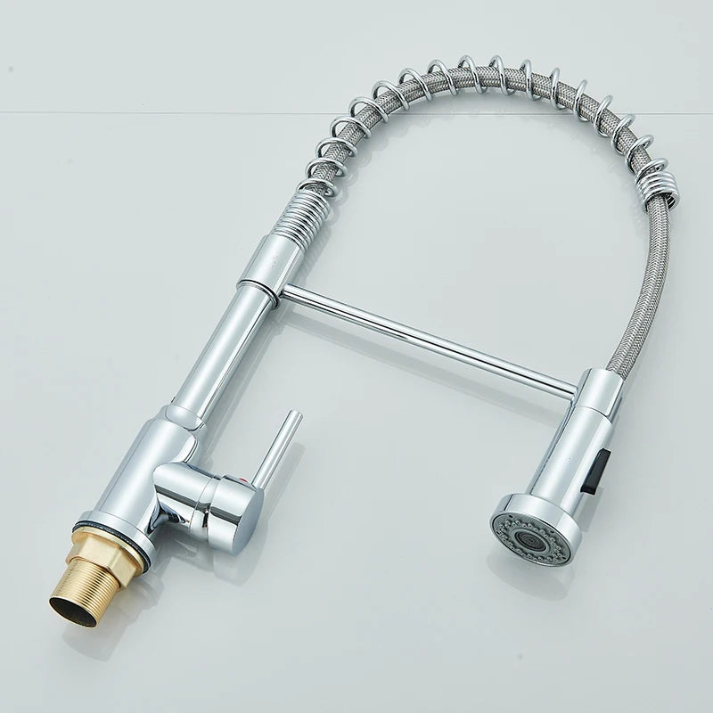 Rozin Pull Down Kitchen Faucet Single Handle Hot Cold Water Mixer Tap 360 Swivel