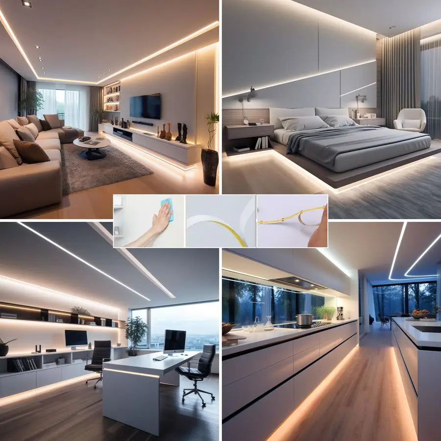 LED Strip Light Kit With Remote Dimmable Cuttable Tape
