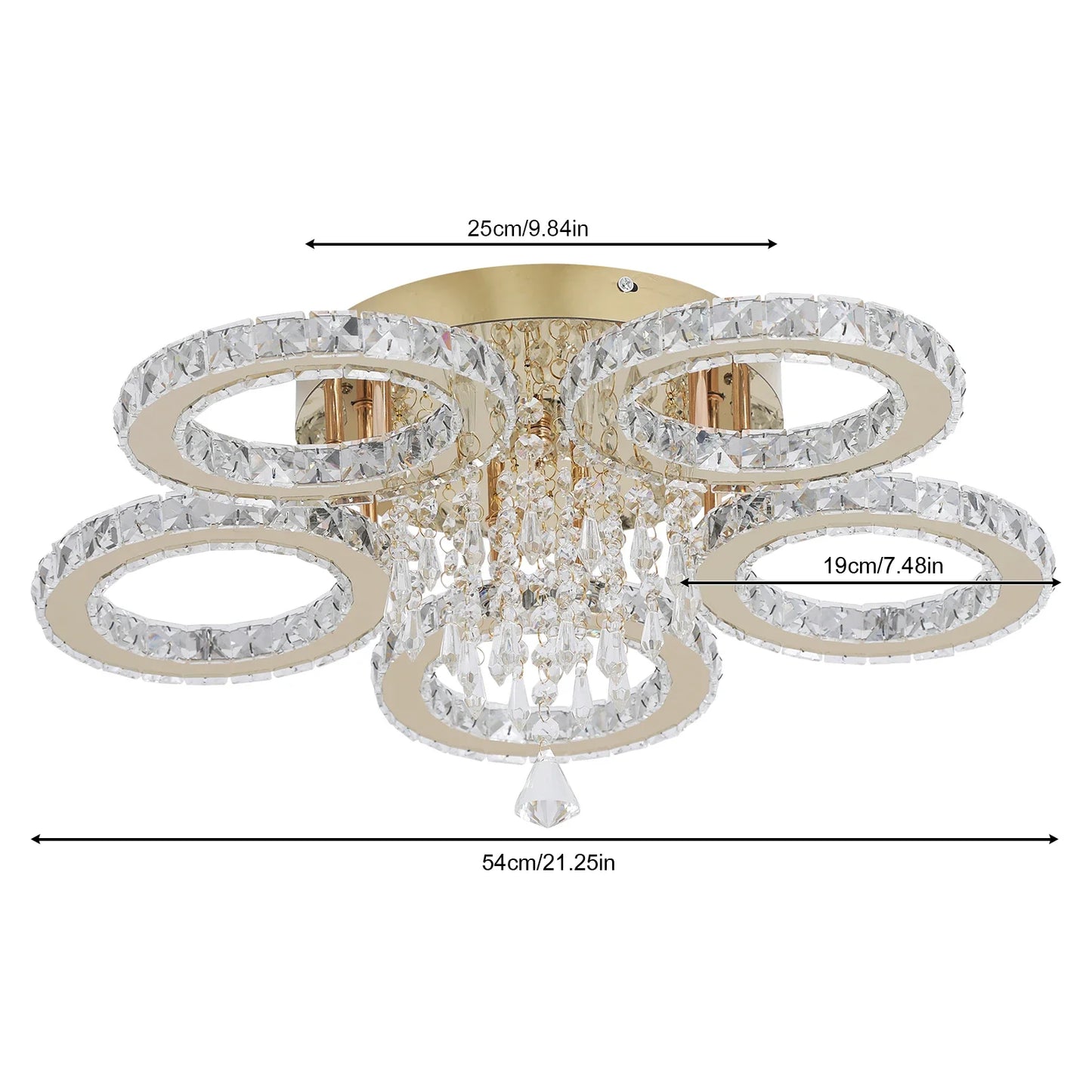 VETRULUS Modern LED Crystal Ceiling Chandelier