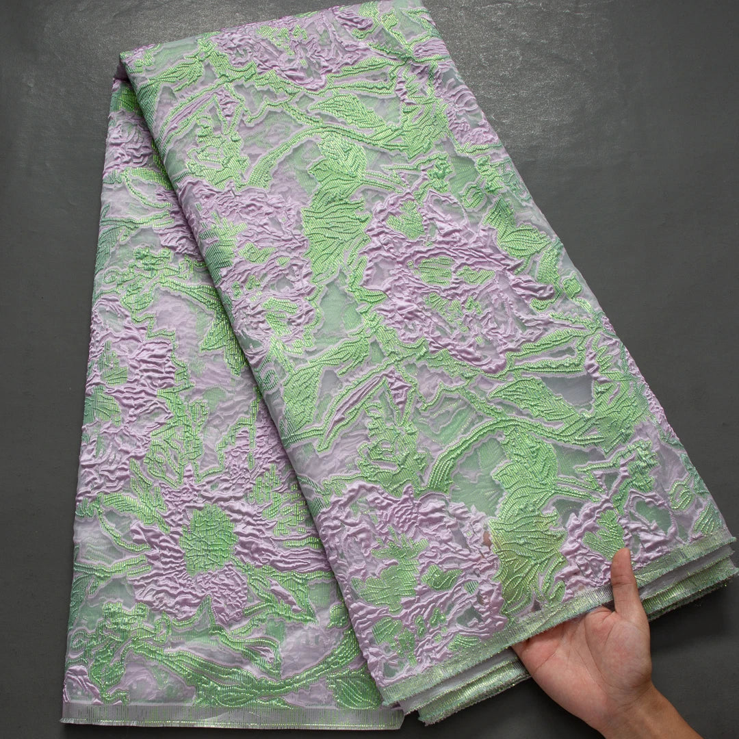 SJD LACA Nigerian Brocade Lace Damask Fabric For Women Dresses