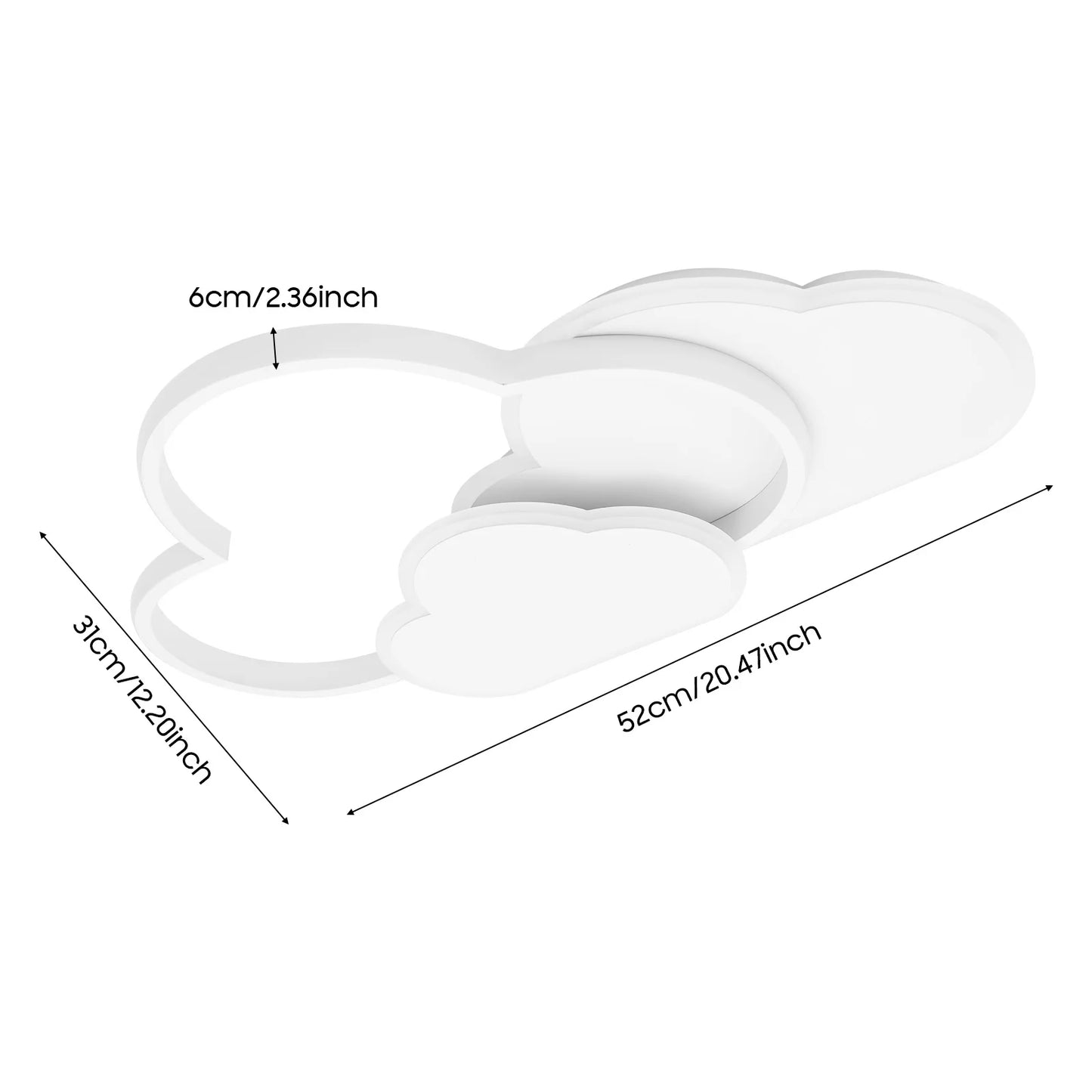 Cloud Shape LED Ceiling Light With 3 Color Temperatures