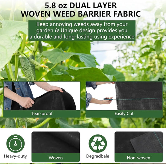 Double Layer Woven Landscape Fabric Heavy Duty Weed Barrier