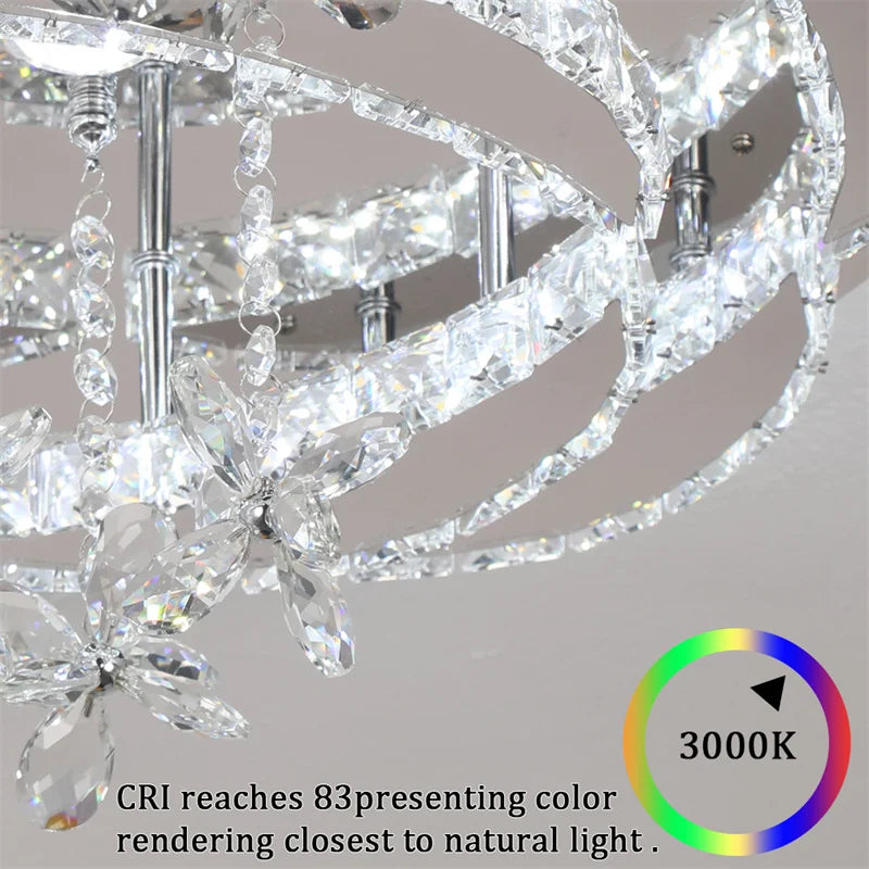 GreeLustr Crystal LED Ceiling Chandelier For Living Dining Room