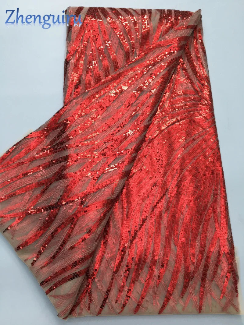 NONECN Nigerian Lace Fabric Luxury Embroidered Mesh for Bridal Dress