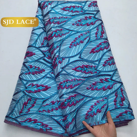 SJD LACA Nigerian Brocade Lace Damask Fabric For Women Dresses