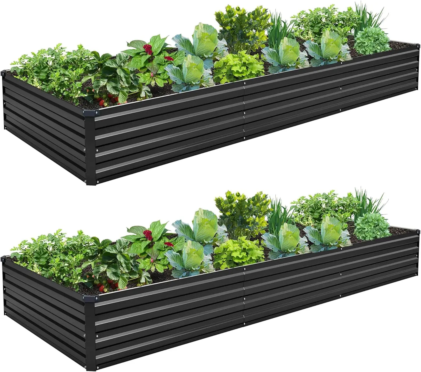 Galvanized Steel Raised Garden Bed Kit 2-Pack