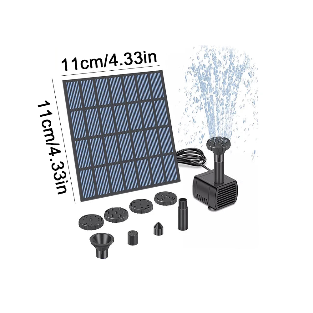 Hosport Solar Fountain Pond Pump Kit With Nozzles Bird Bath