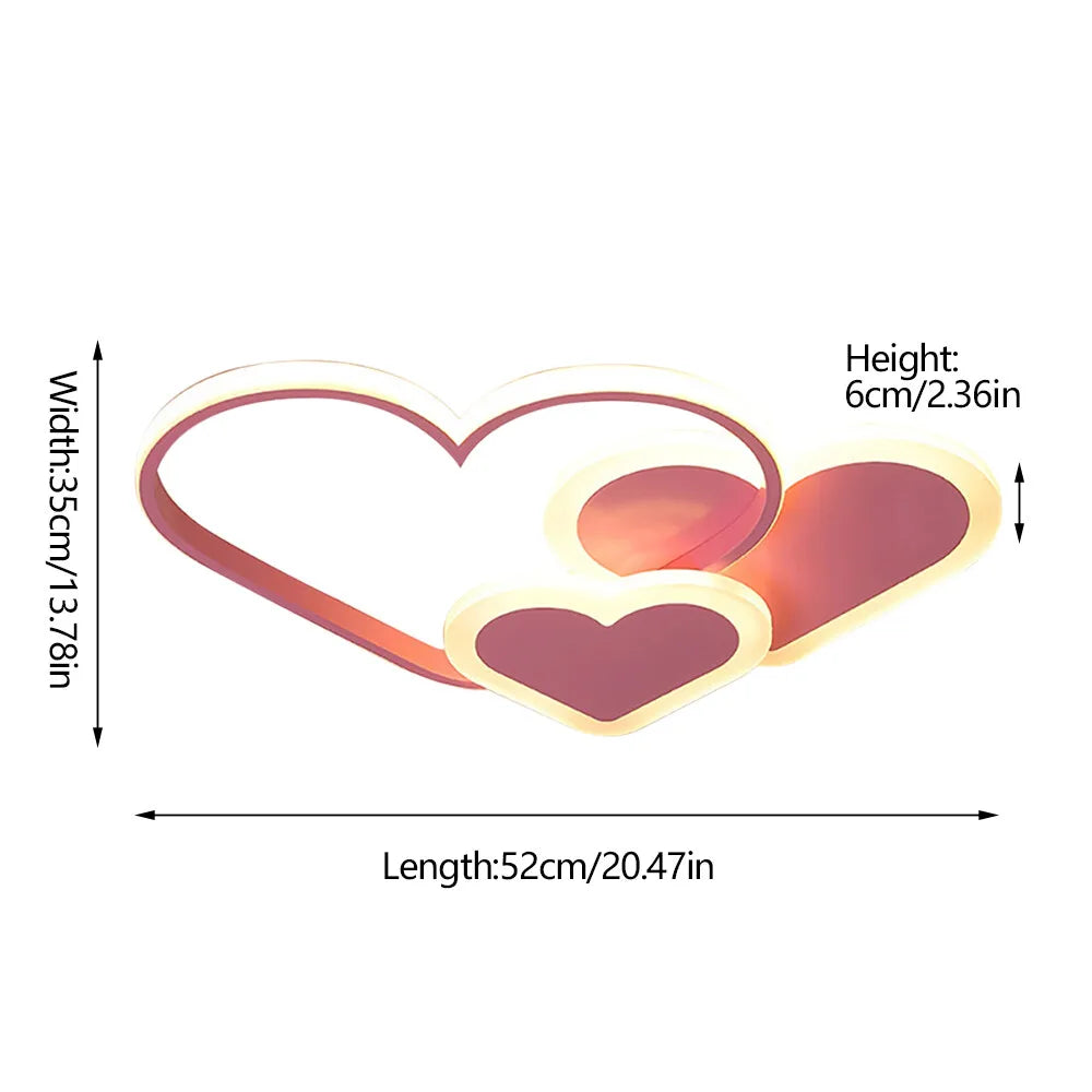 Heart Shaped LED Ceiling Light With Remote Control For Living Room