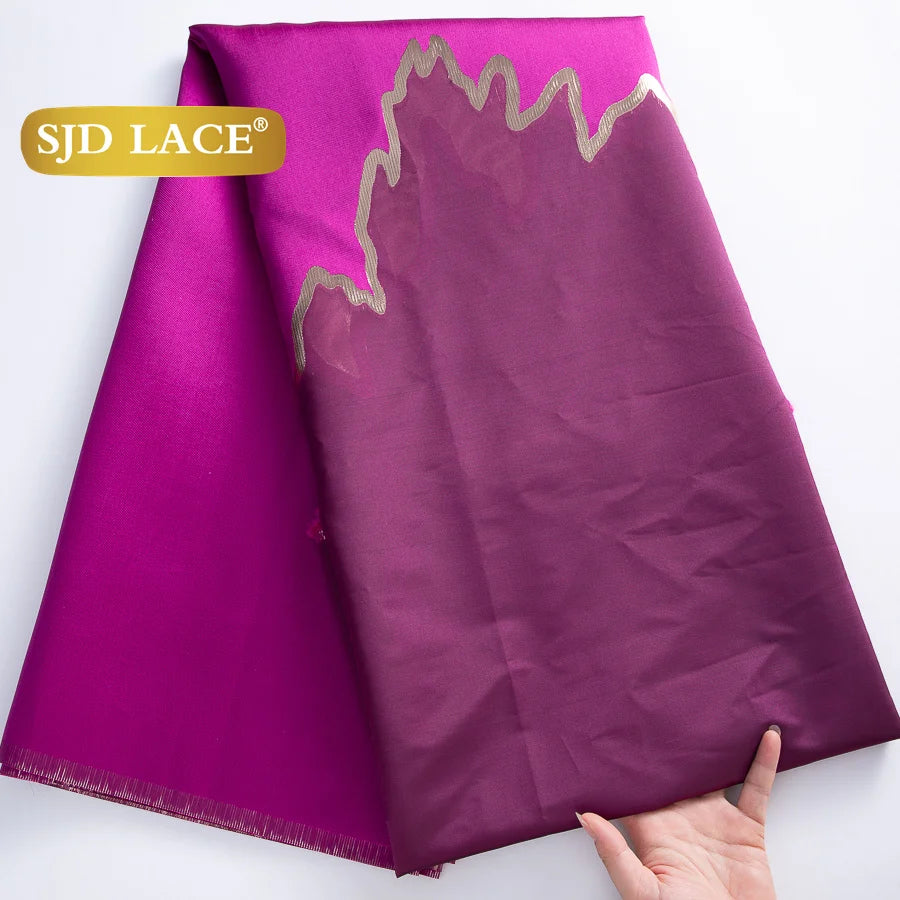 SJD LACA Nigerian Brocade Lace Damask Fabric For Women Dresses