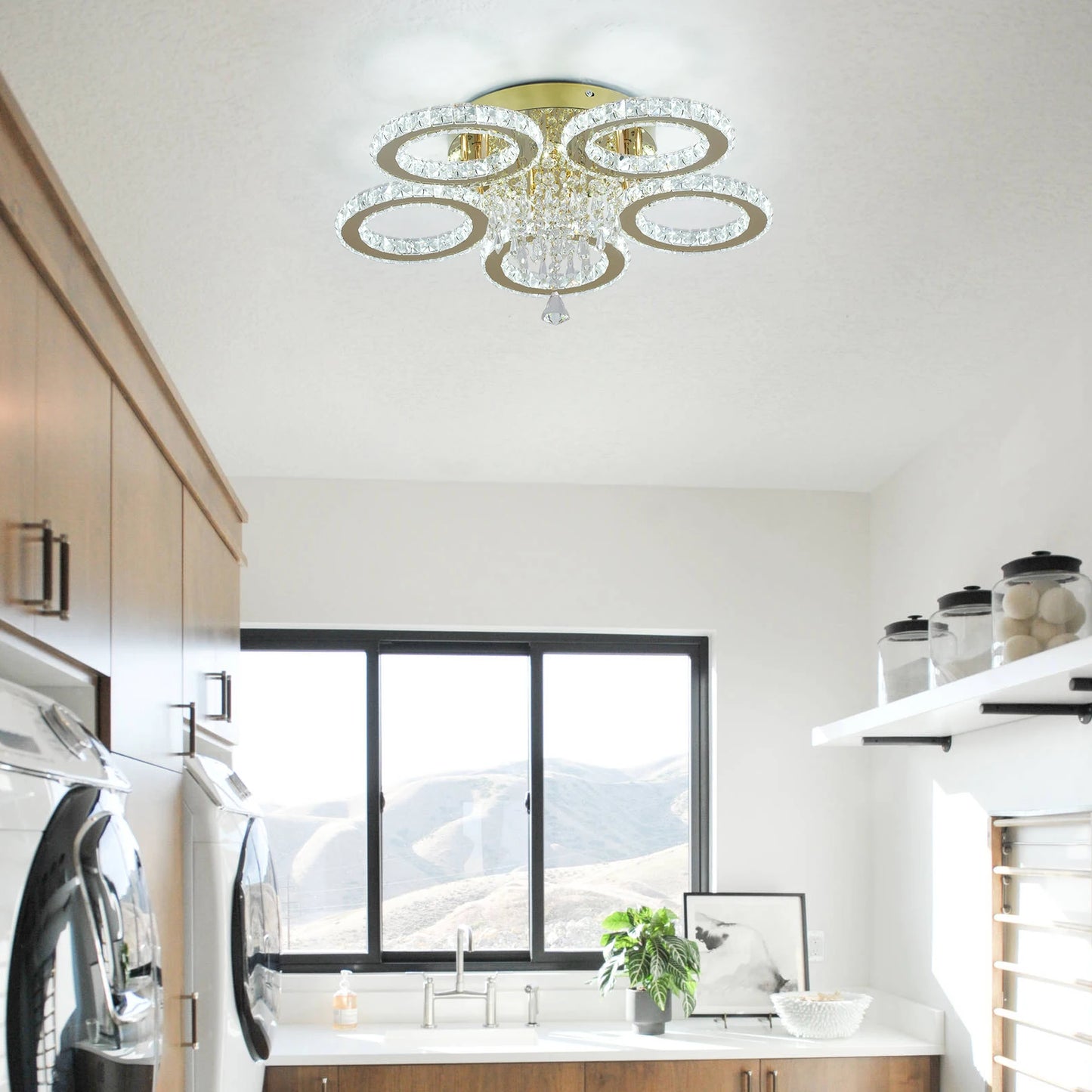 VETRULUS Modern LED Crystal Ceiling Chandelier