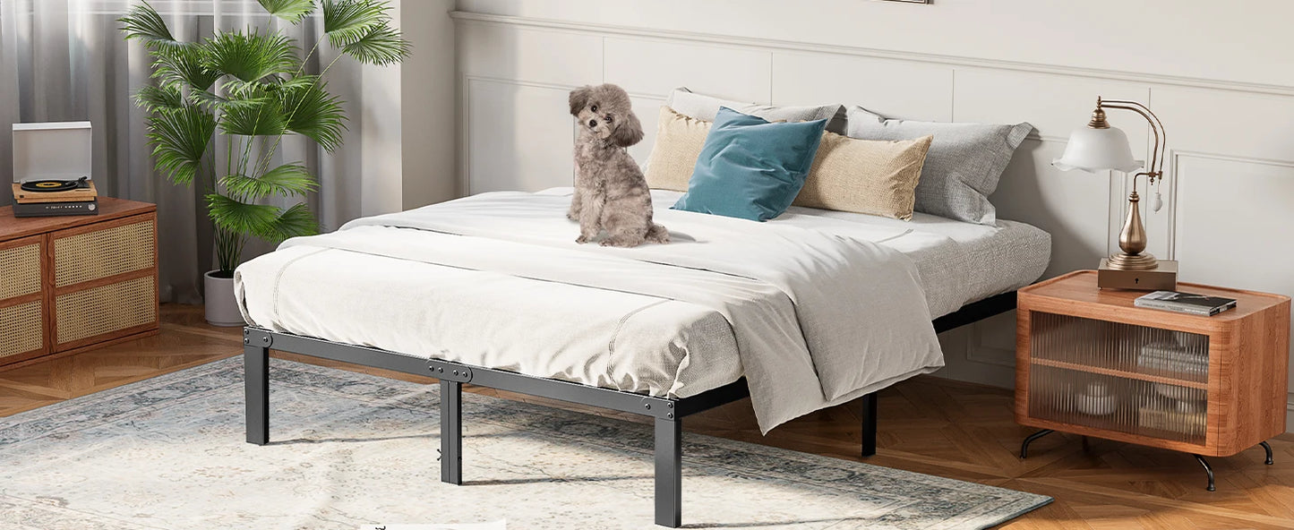 JHK Metal Bed Frame With Slat Support