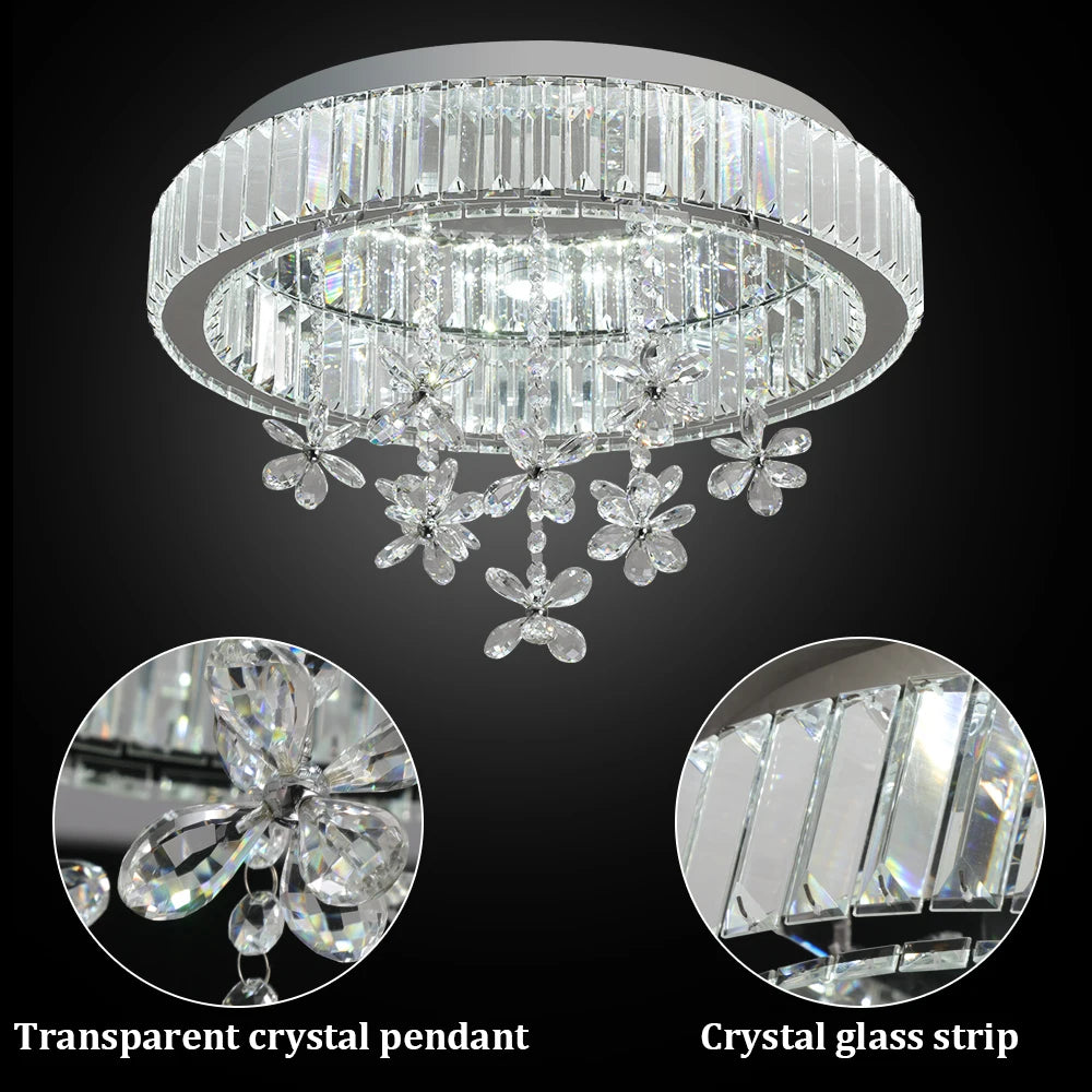 VETRULUS Crystal LED Ceiling Lamp Modern Chandelier Pendant Light