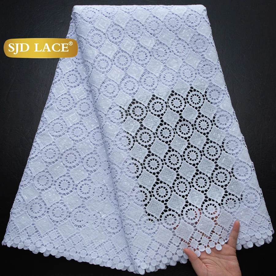 SJD African Guipure Cord Lace Fabric For Women Dresses