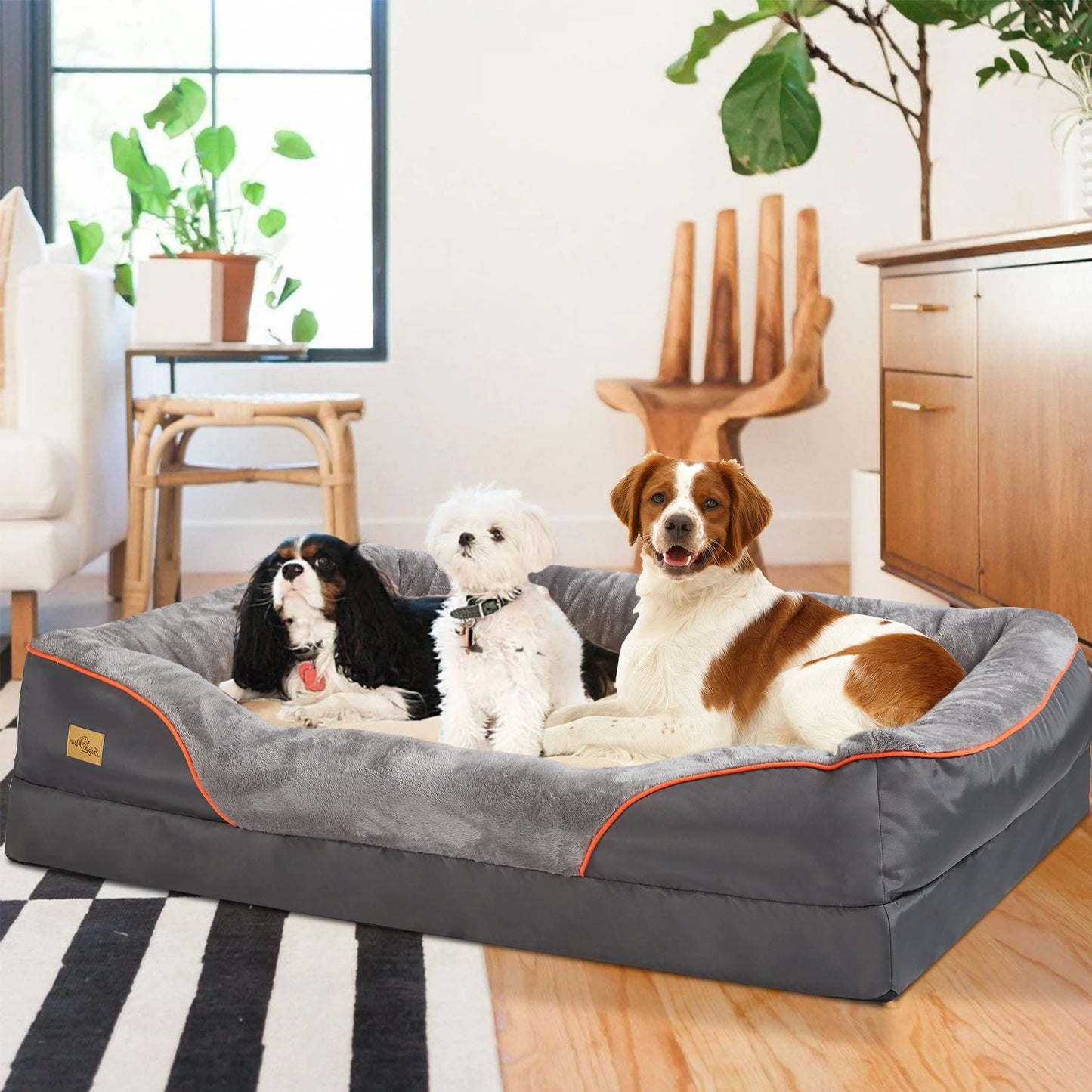 Bingopaw Dog Bed Anti Allergy Fleece Removable Washable Waterproof Cover