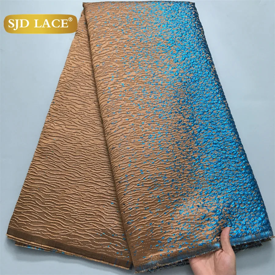 SJD LACA Nigerian Brocade Lace Damask Fabric For Women Dresses