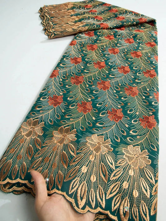 NONECN African Lace Embroidered Swiss Voile With Stones For Wedding