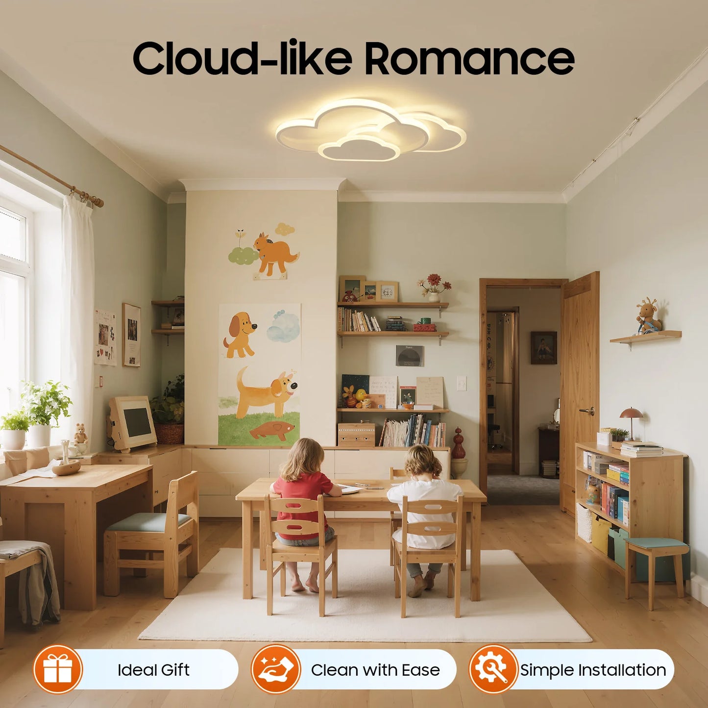 Cloud Shape LED Ceiling Light With 3 Color Temperatures