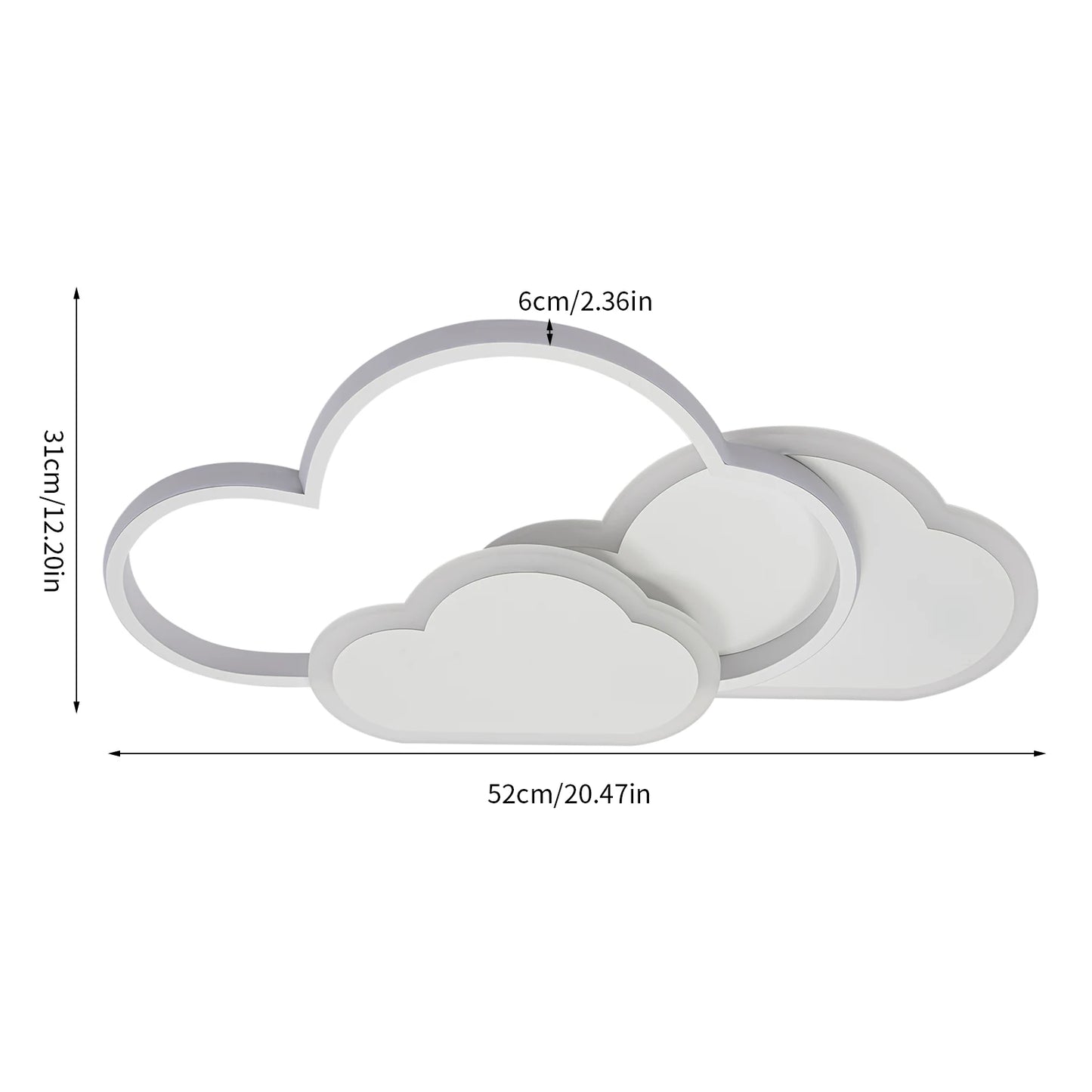 Cloud Shape LED Ceiling Light With 3 Color Temperatures