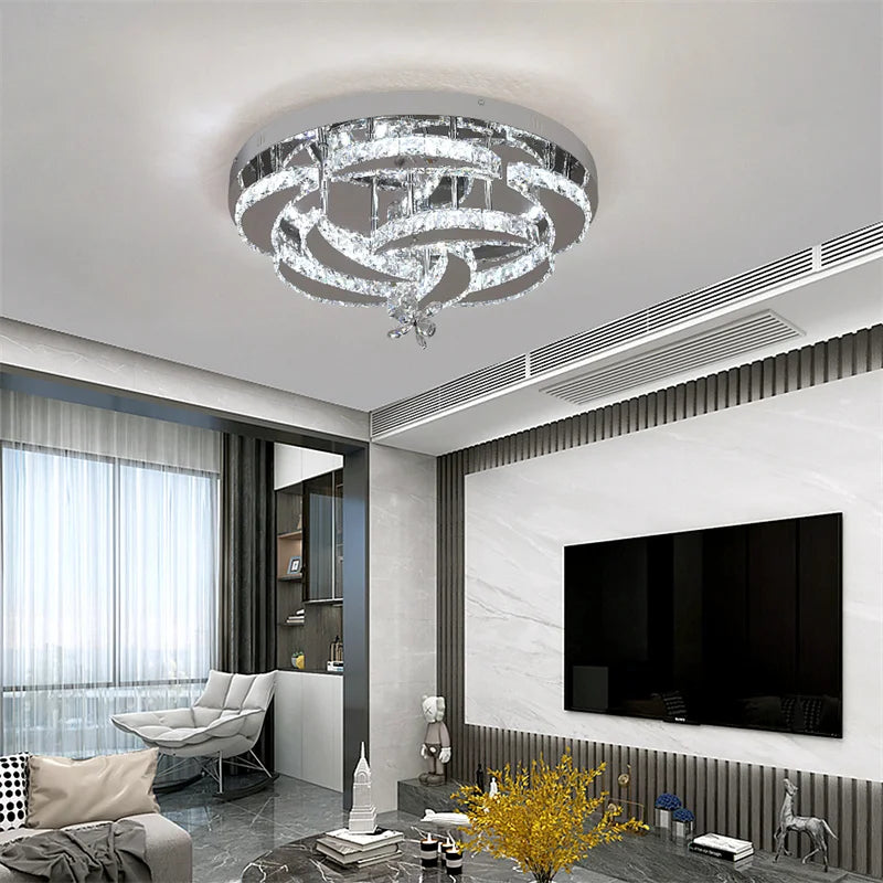 GreeLustr Crystal LED Ceiling Chandelier For Living Dining Room
