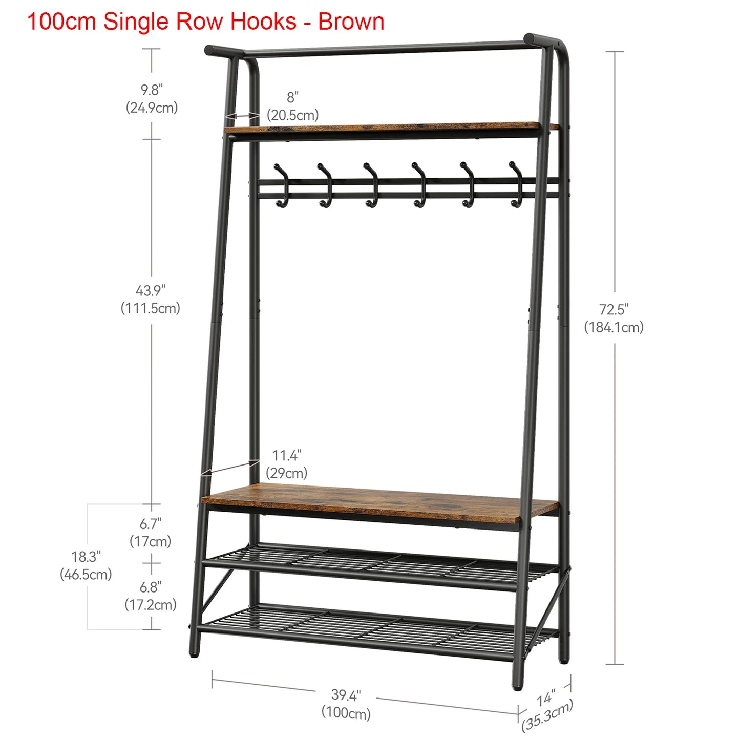 TWISTER.CK 4-in-1 Coat Rack Bench Hall Tree With Shoe Rack