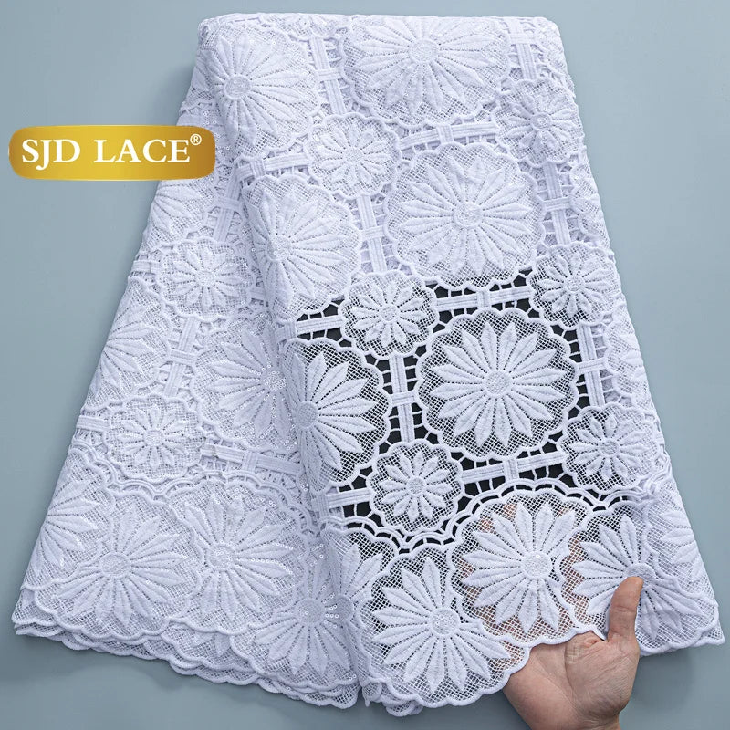 SJD African Guipure Cord Lace Fabric For Women Dresses