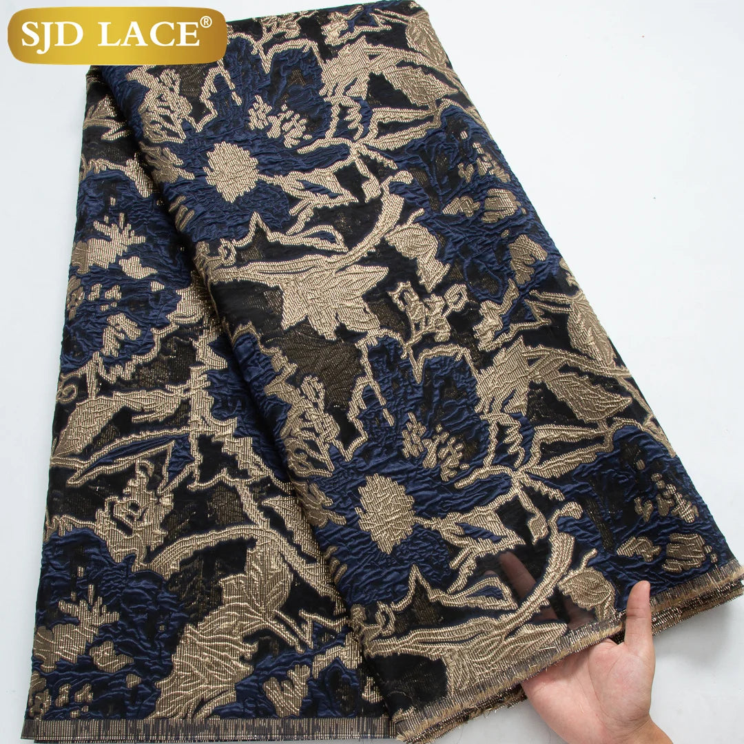 SJD LACA Nigerian Brocade Lace Damask Fabric For Women Dresses