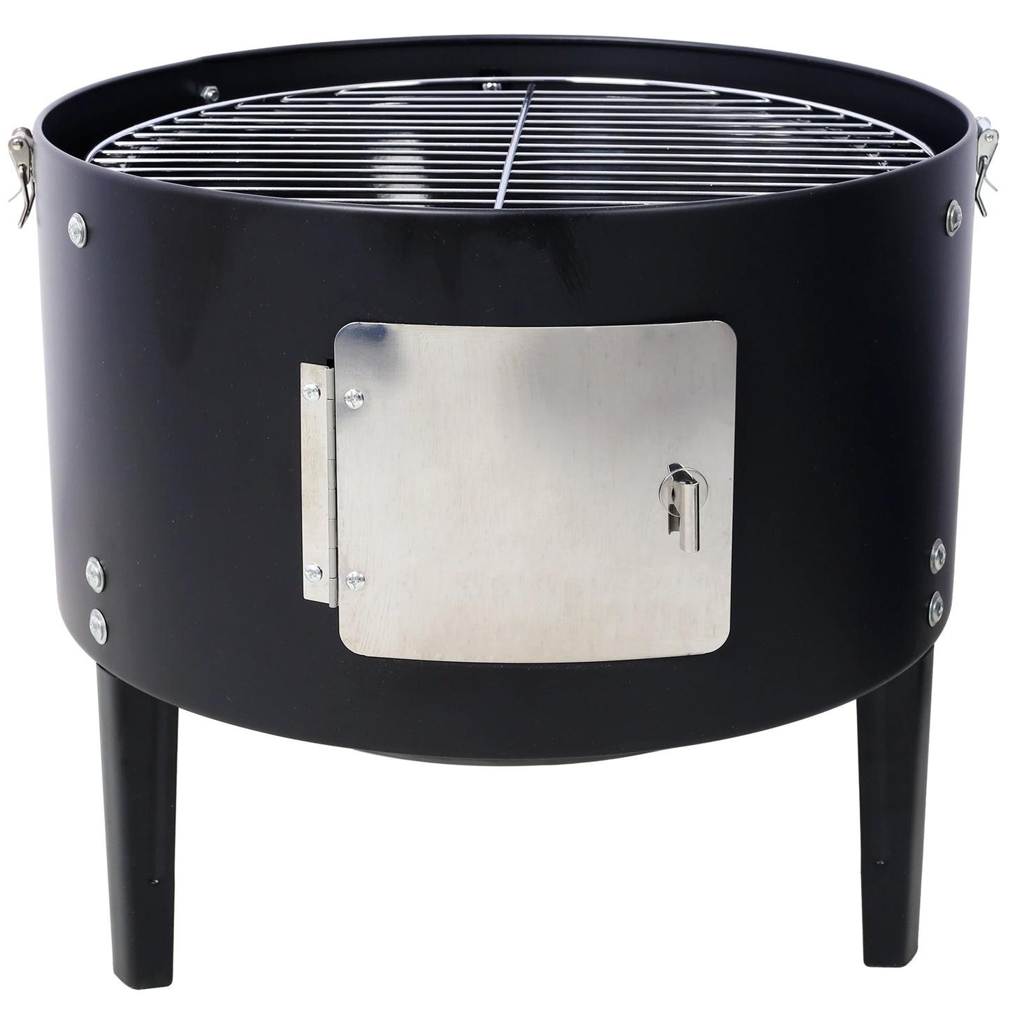 NONE Steel Charcoal Smoker Heavy Duty Round BBQ Grill