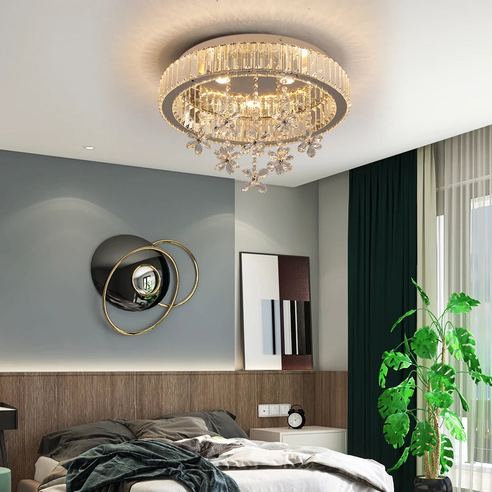VETRULUS Crystal LED Ceiling Lamp Modern Chandelier Pendant Light