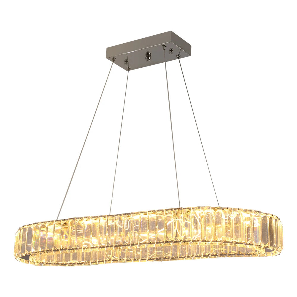 VETRULUS Modern Luxury Crystal Oval LED Chandelier Ceiling Light