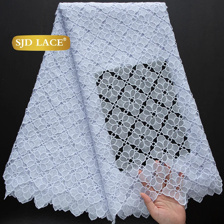SJD African Guipure Cord Lace Fabric For Women Dresses
