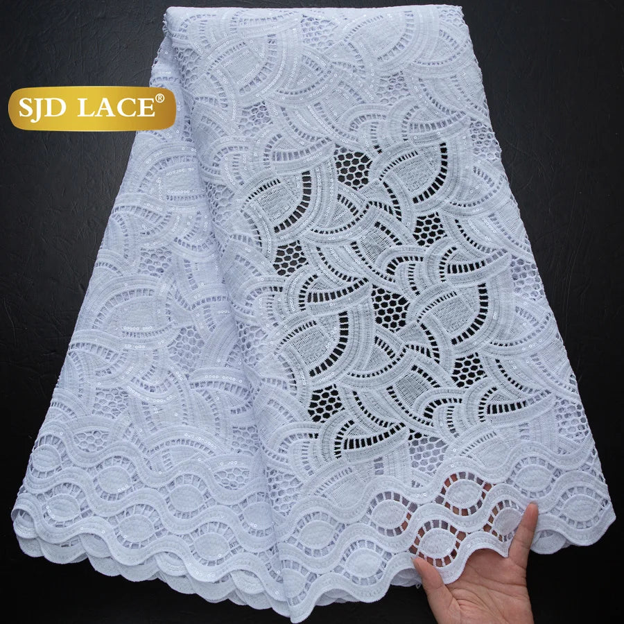 SJD African Guipure Cord Lace Fabric For Women Dresses