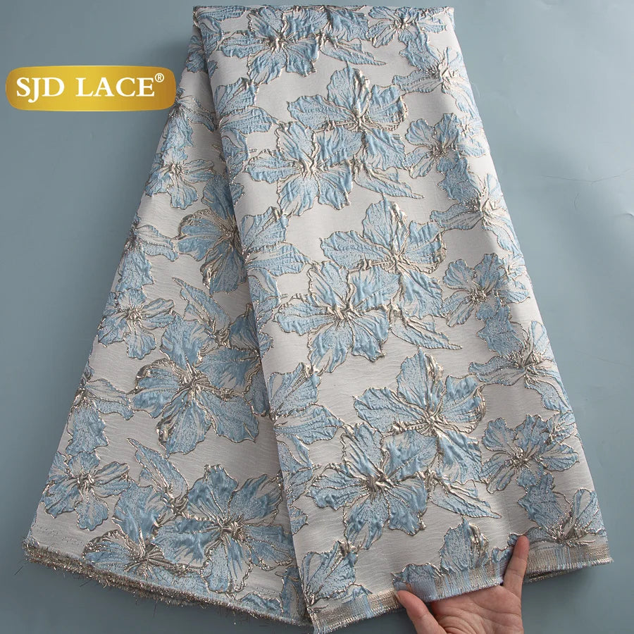 SJD LACA Nigerian Brocade Lace Damask Fabric For Women Dresses