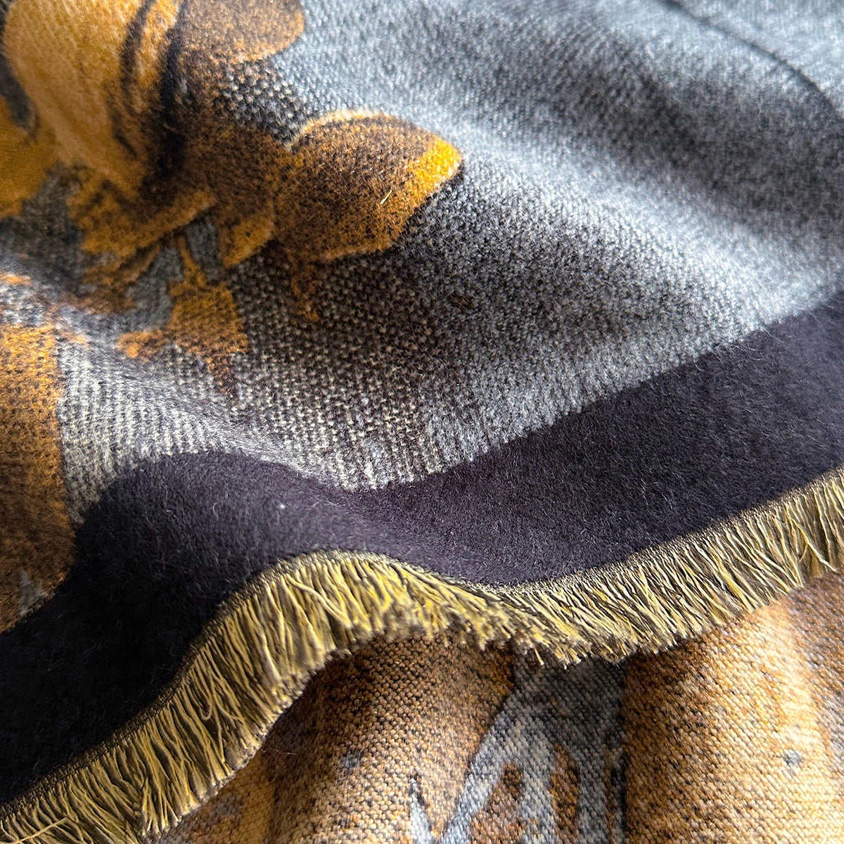 Winter Floral Jacquard Shawl Wrap For Women Warm Polyester Scarf