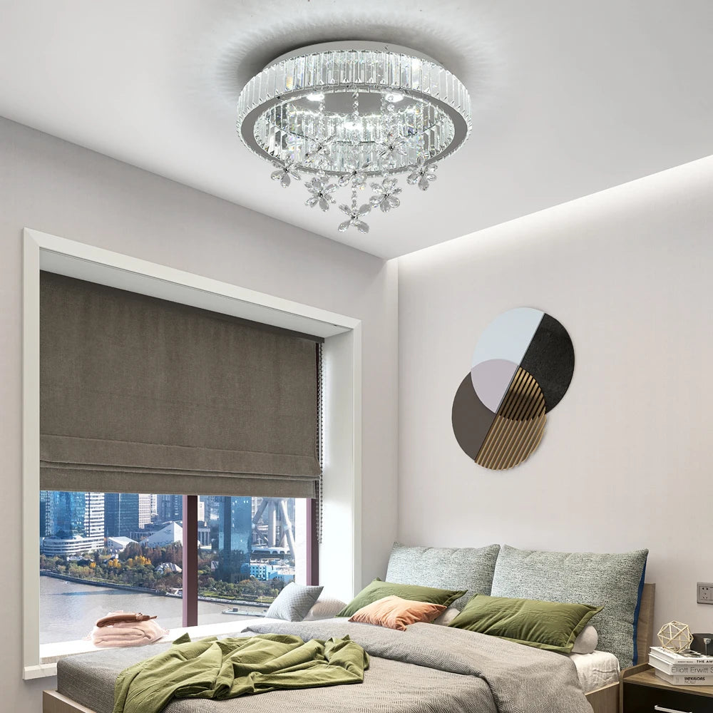 VETRULUS Crystal LED Ceiling Lamp Modern Chandelier Pendant Light