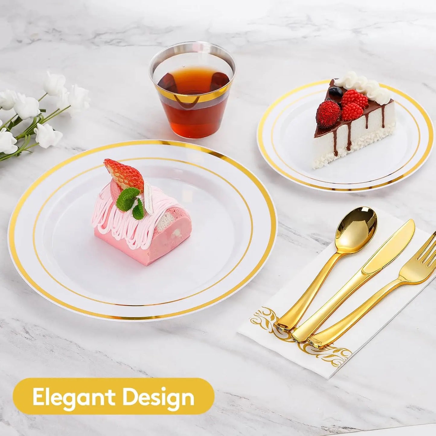 None Disposable Dinnerware Set For Party 700 Piece